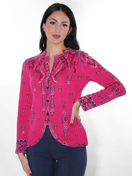 Strickjacke pink bunt